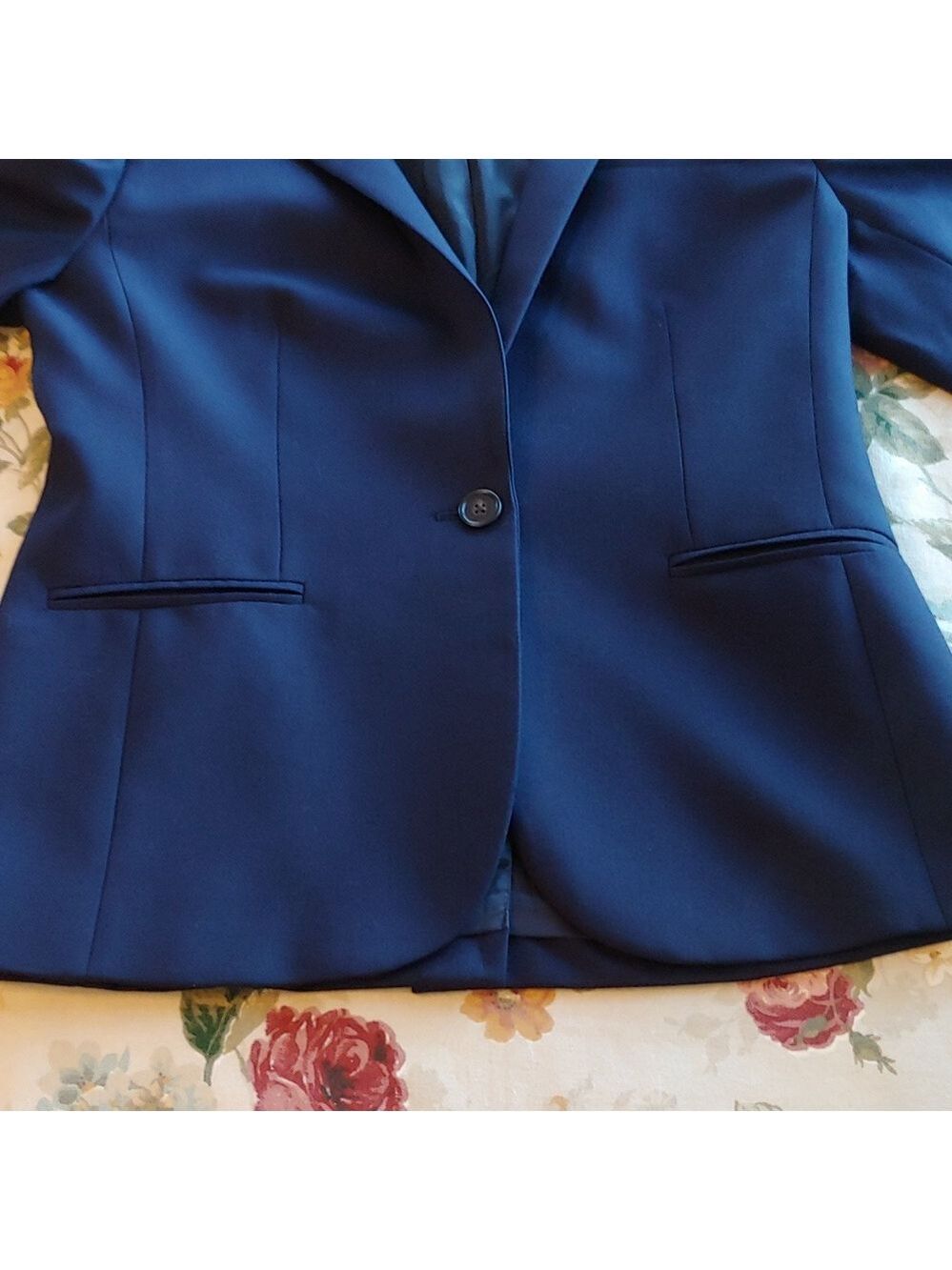J. Crew Fine Wool Super 120s Button Blazer Coat in Navy Blue Women's size 8 - Picture 11 of 16